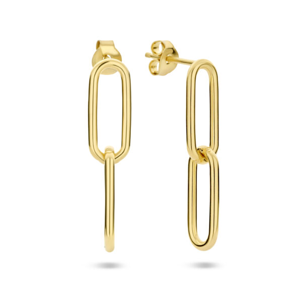 oorhangers paperclip ronde buis zilver verguld (geel) - Afbeelding 3