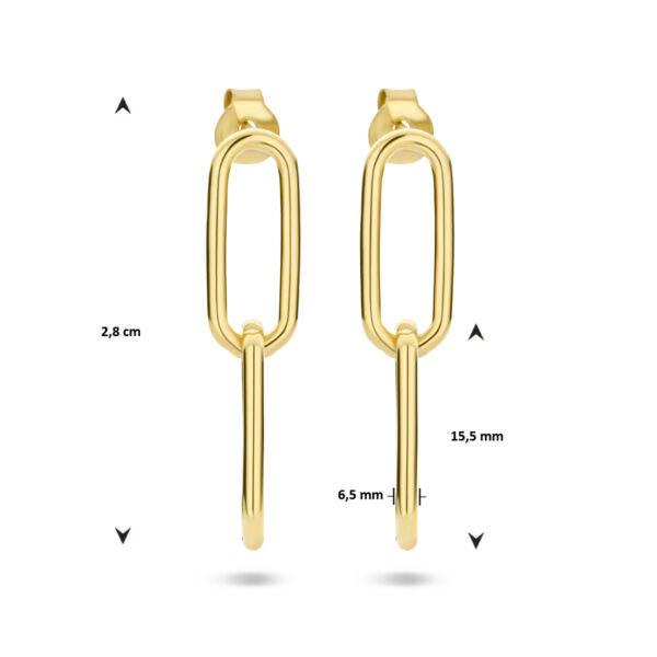 oorhangers paperclip ronde buis zilver verguld (geel) - Afbeelding 4