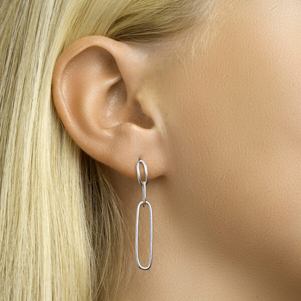 oorhangers paperclip zilver gerhodineerd - Afbeelding 2