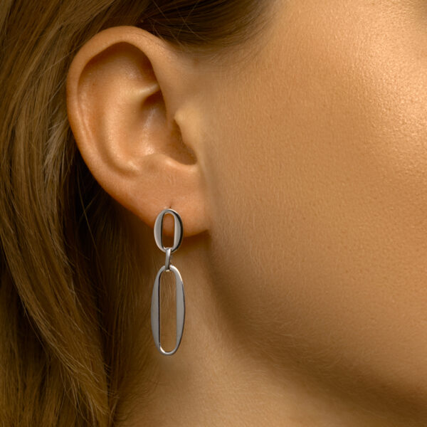 oorhangers paperclip zilver gerhodineerd - Afbeelding 2