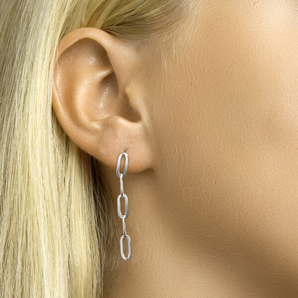 oorhangers paperclip zilver gerhodineerd - Afbeelding 2