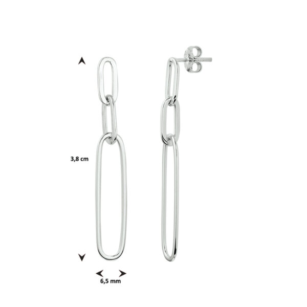 oorhangers paperclip zilver gerhodineerd - Afbeelding 3