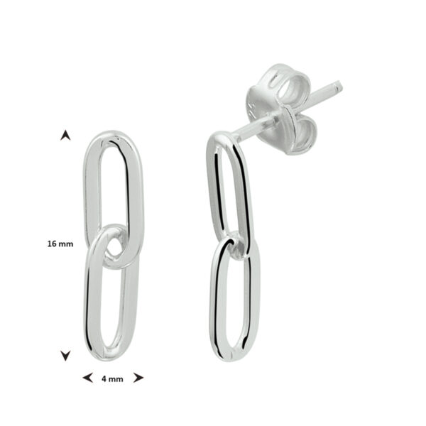 oorhangers paperclip zilver gerhodineerd - Afbeelding 3