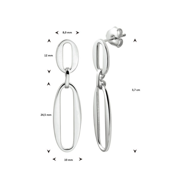 oorhangers paperclip zilver gerhodineerd - Afbeelding 3