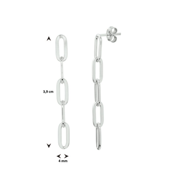 oorhangers paperclip zilver gerhodineerd - Afbeelding 3