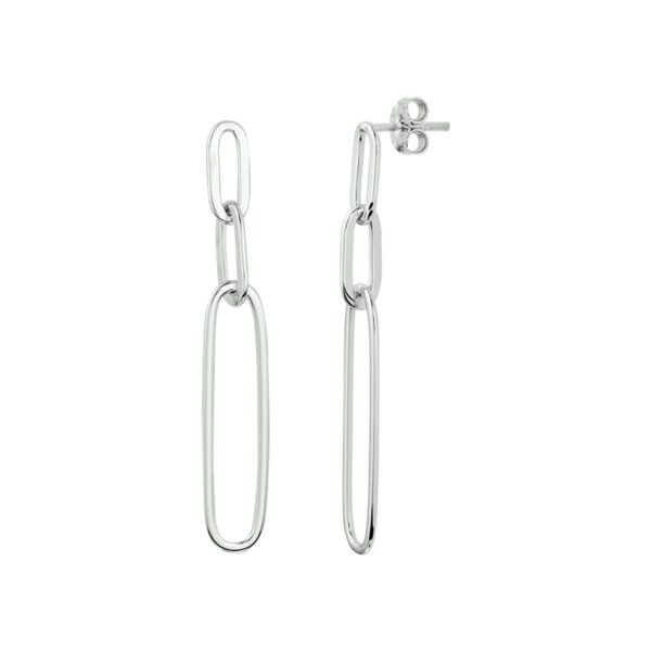 oorhangers paperclip zilver gerhodineerd