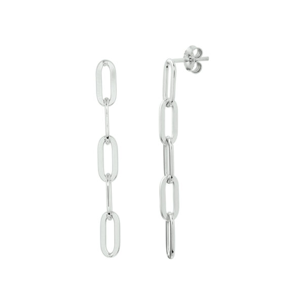 oorhangers paperclip zilver gerhodineerd