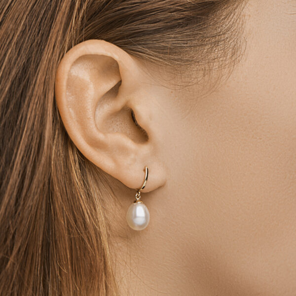 oorhangers parel 12 x 8,5 mm 14K geelgoud - Afbeelding 2