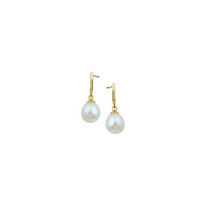 oorhangers parel 12 x 8,5 mm 14K geelgoud