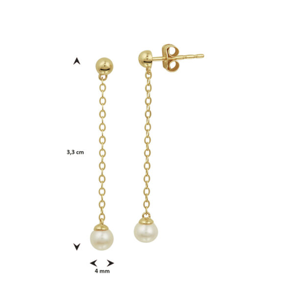 oorhangers parel 14K geelgoud - Afbeelding 3