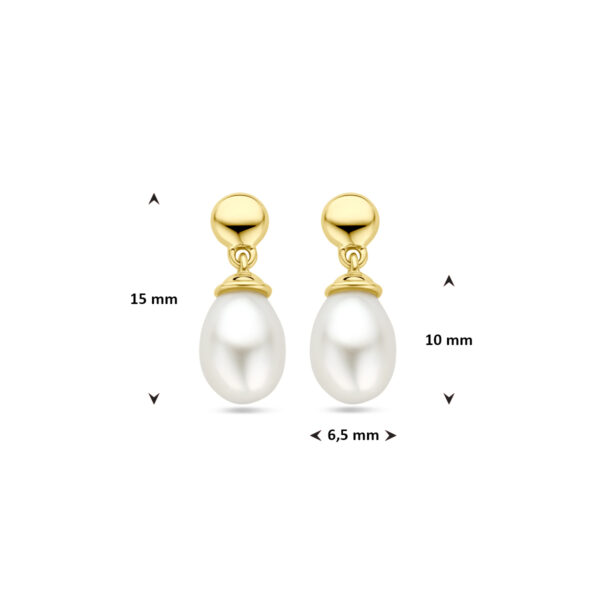 oorhangers parel 15 mm 14K geelgoud - Afbeelding 4