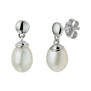 oorhangers parel 15 mm 14K witgoud
