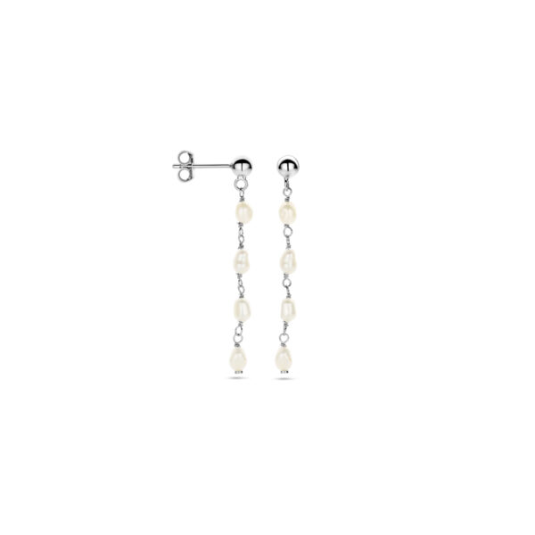 oorhangers parel barok zilver gerhodineerd - Afbeelding 3