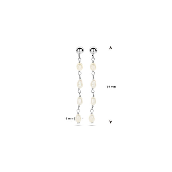 oorhangers parel barok zilver gerhodineerd - Afbeelding 4