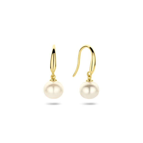 oorhangers parel franse haak 18 mm 14K geelgoud - Afbeelding 3