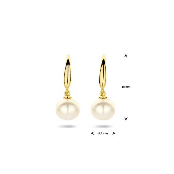 oorhangers parel franse haak 18 mm 14K geelgoud - Afbeelding 4