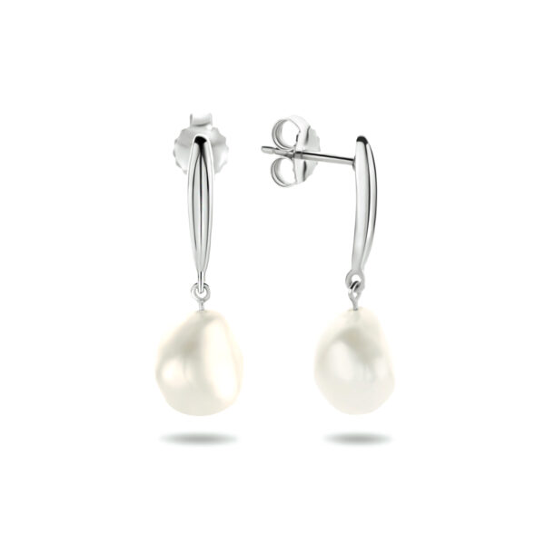 oorhangers parel zilver gerhodineerd - Afbeelding 3
