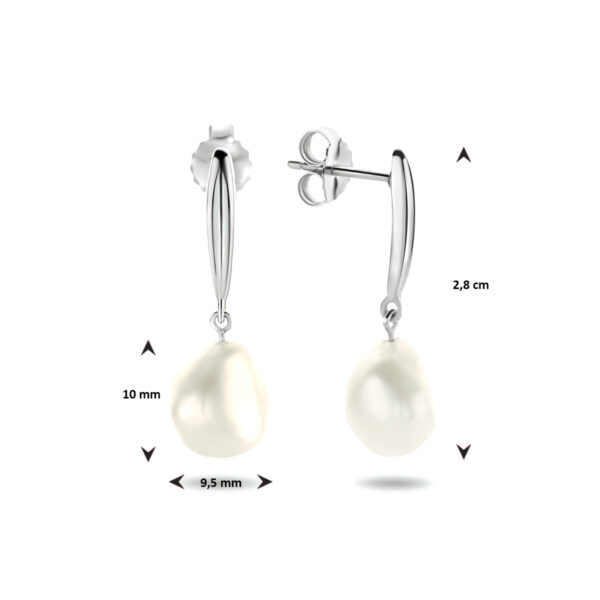 oorhangers parel zilver gerhodineerd - Afbeelding 4