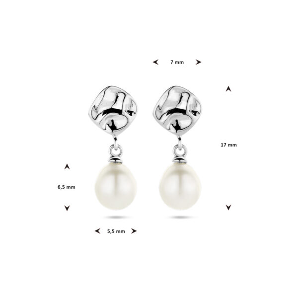 oorhangers parel zilver gerhodineerd - Afbeelding 4
