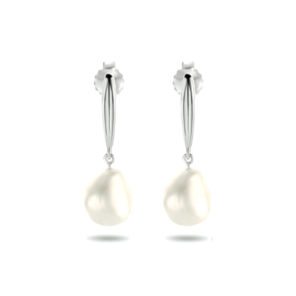 oorhangers parel zilver gerhodineerd