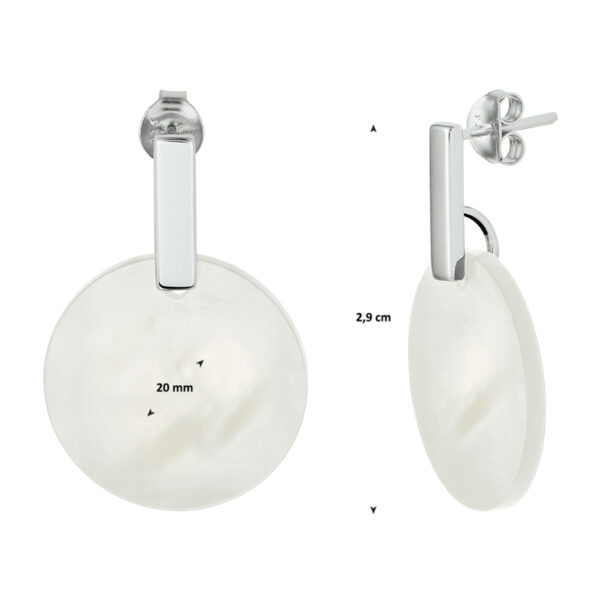oorhangers parelmoer zilver gerhodineerd - Afbeelding 4