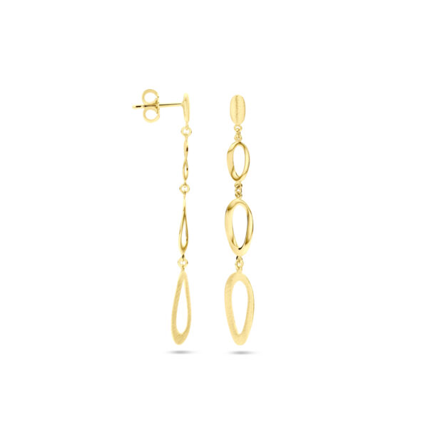 oorhangers poli/mat 14K geelgoud - Afbeelding 3