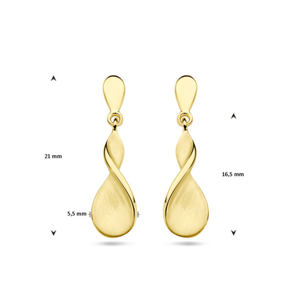 oorhangers poli/mat 14K geelgoud - Afbeelding 4