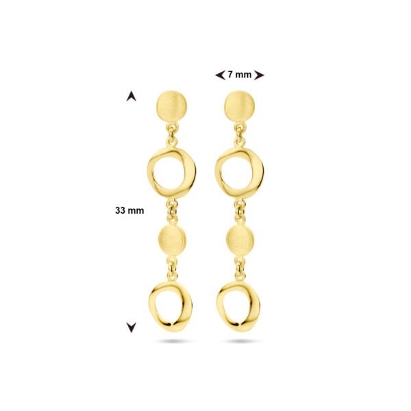 oorhangers poli/mat 14K geelgoud - Afbeelding 4