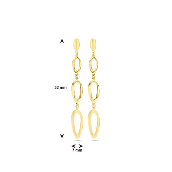 oorhangers poli/mat 14K geelgoud - Afbeelding 4
