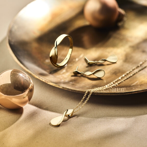 oorhangers poli/mat 14K geelgoud - Afbeelding 5