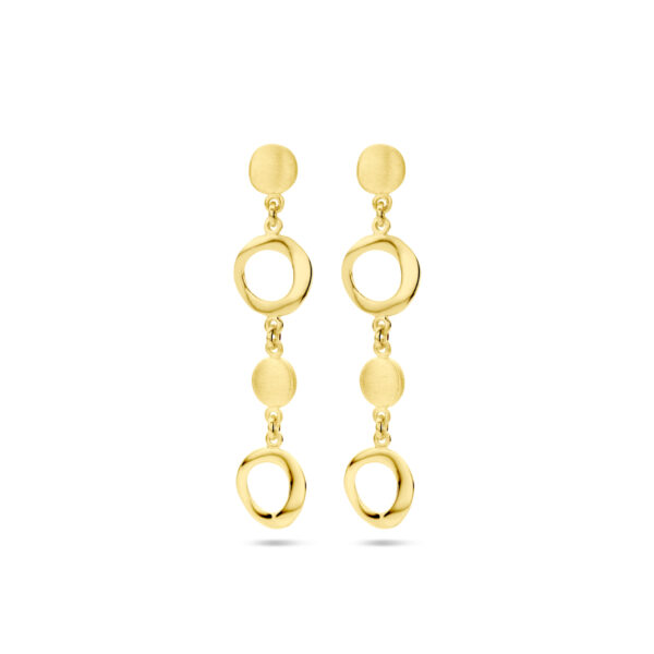 oorhangers poli/mat 14K geelgoud