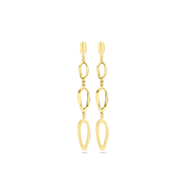 oorhangers poli/mat 14K geelgoud