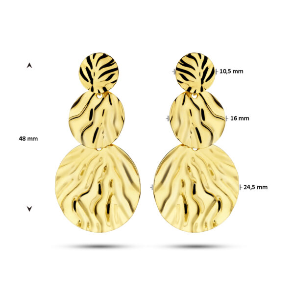 oorhangers reliëf 1 micron zilver verguld (geel) - Afbeelding 4