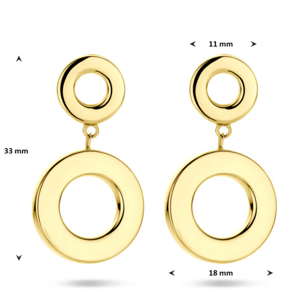 oorhangers rond 33 mm 14K geelgoud - Afbeelding 4