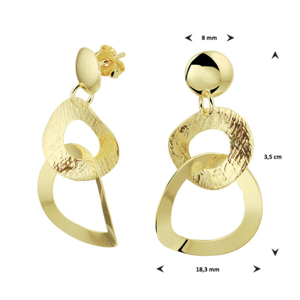 oorhangers rondjes 1 micron zilver verguld (geel) - Afbeelding 2