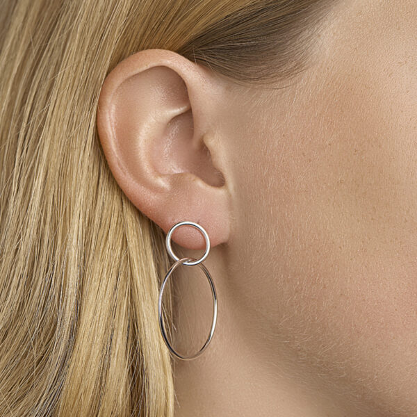 oorhangers rondjes zilver gerhodineerd - Afbeelding 2
