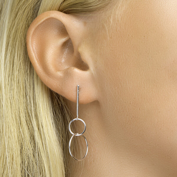oorhangers rondjes zilver gerhodineerd - Afbeelding 2