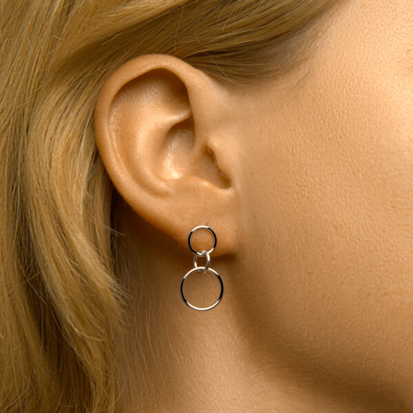 oorhangers rondjes zilver gerhodineerd - Afbeelding 2