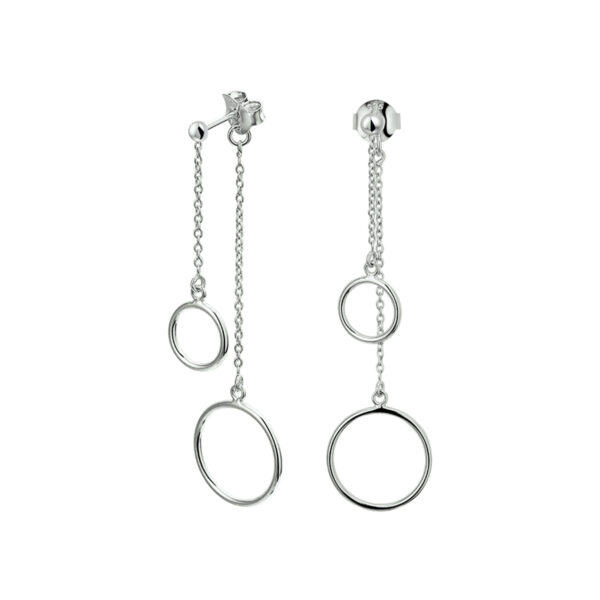 oorhangers rondjes zilver gerhodineerd