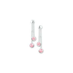 oorhangers roze zirkonia zilver wit