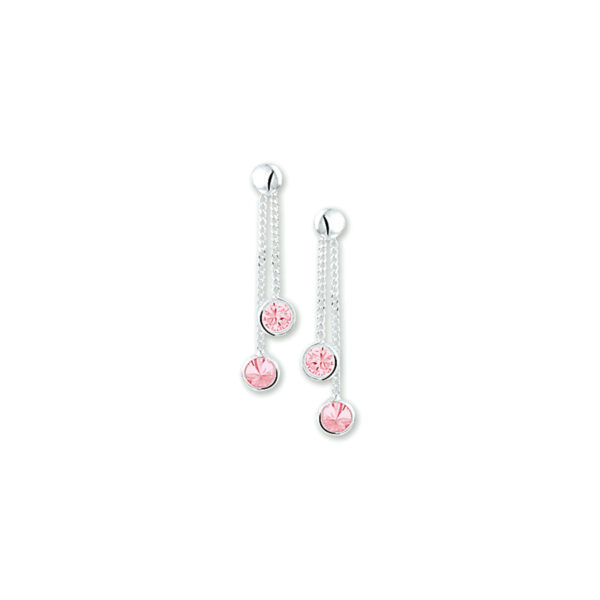 oorhangers roze zirkonia zilver wit