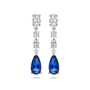 oorhangers saffierkleurig zirkonia zilver gerhodineerd