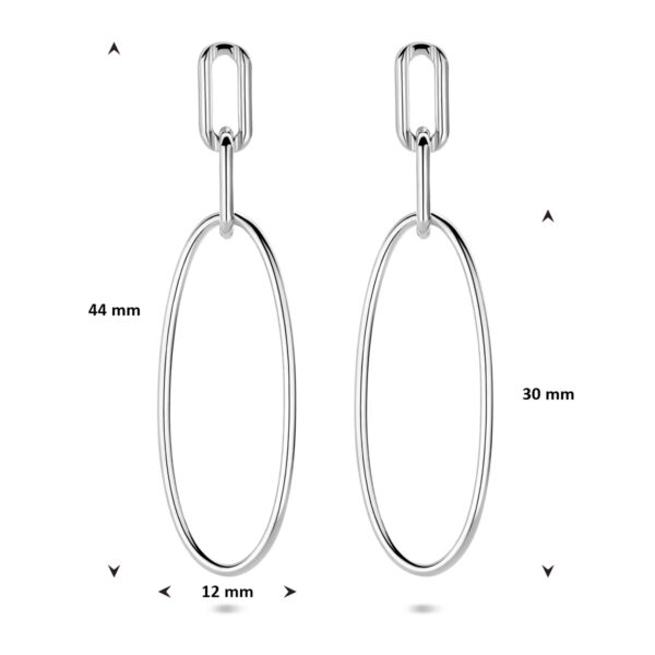 oorhangers schakel 44 mm zilver gerhodineerd - Afbeelding 4