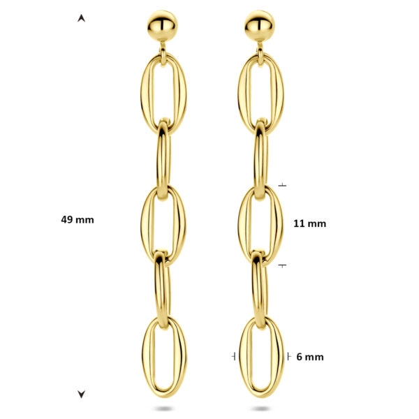 oorhangers schakel 49 mm 14K geelgoud - Afbeelding 4