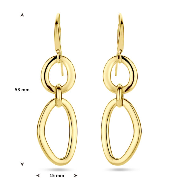 oorhangers schakel franse haak 53 mm 14K geelgoud - Afbeelding 4