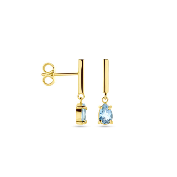 oorhangers sky blue topaas 19 mm 14K geelgoud - Afbeelding 3