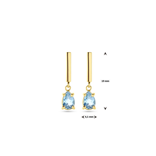 oorhangers sky blue topaas 19 mm 14K geelgoud - Afbeelding 4