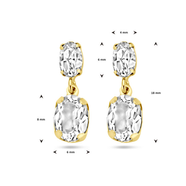 oorhangers swarovski 1 micron zilver verguld (geel) - Afbeelding 4