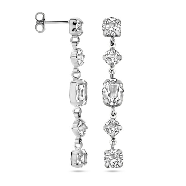 oorhangers swarovski zilver gerhodineerd - Afbeelding 3