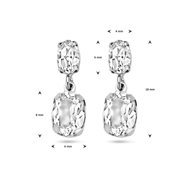 oorhangers swarovski zilver gerhodineerd - Afbeelding 4